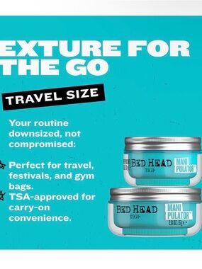 2 X travel mini. TIGI Bed Head Manipulator Hair Wax Jars
